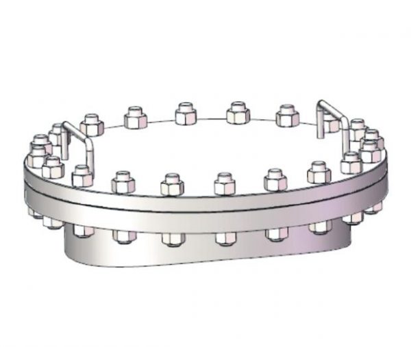 500 Cut-arc Neckring Flange Manlid